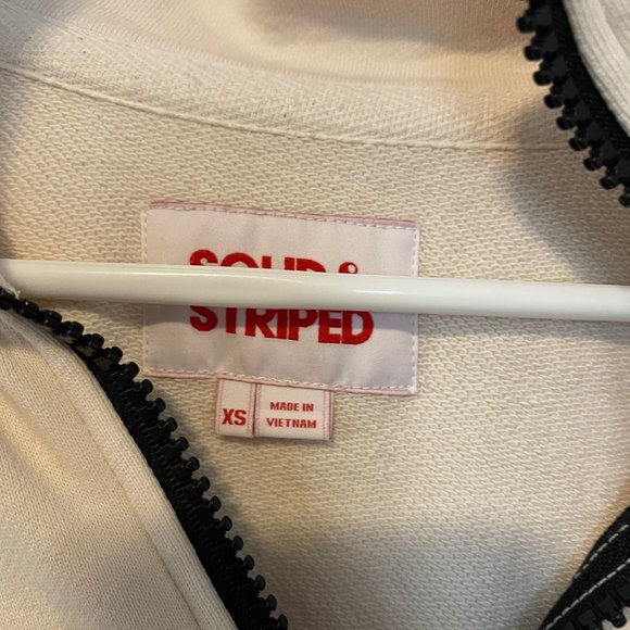 Solid & Striped 1/4 Zip Pullover Cream - Picture 4 of 4